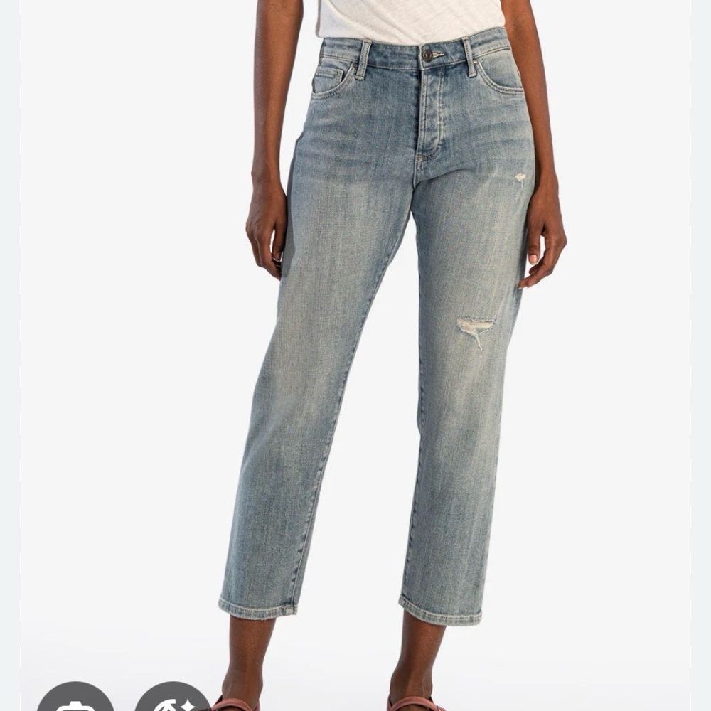 Kut From The Kloth Elizabeth Slouchy Boyfriend Crop Size 6